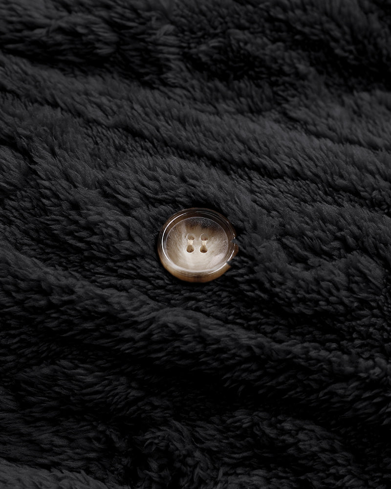 Cable-Textured Teddy Coat