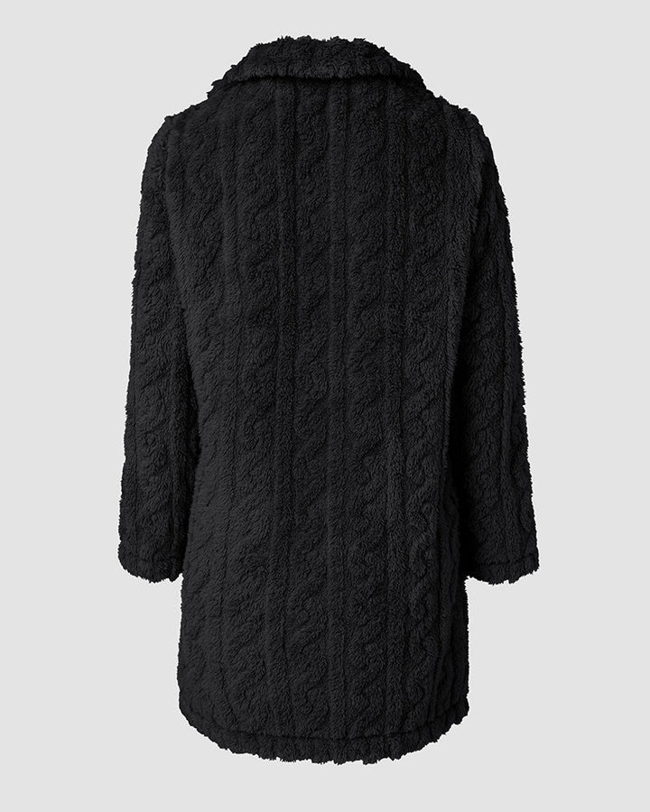 Cable Textured Teddy Coat