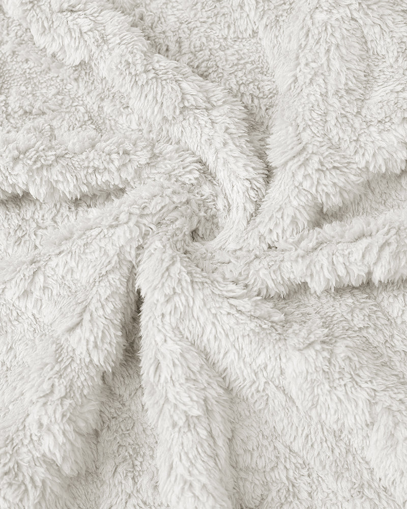 Cable-Textured Teddy Coat
