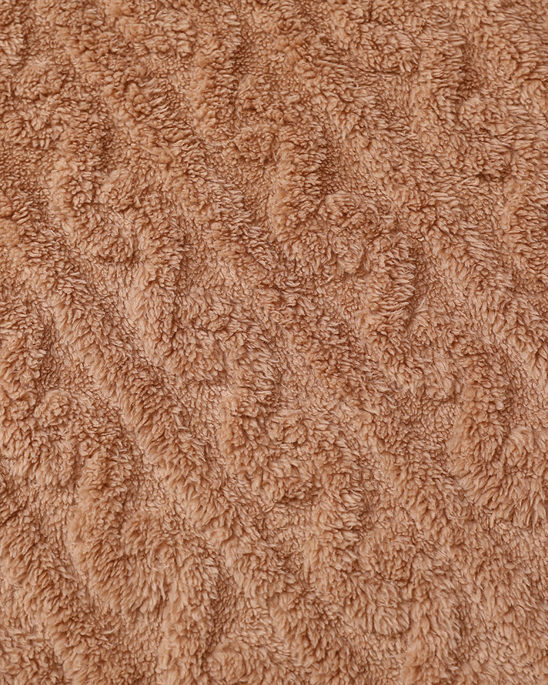 Cable-Textured Teddy Coat