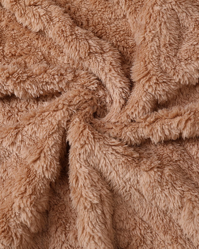 Cable-Textured Teddy Coat