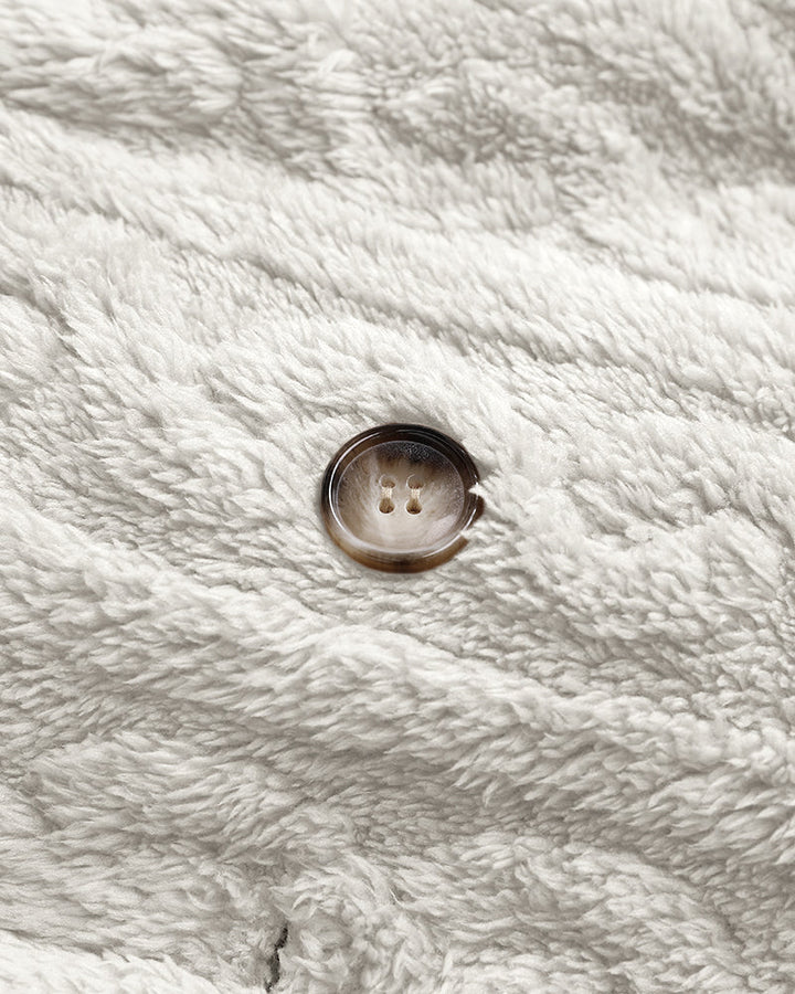 Cable Textured Teddy Coat