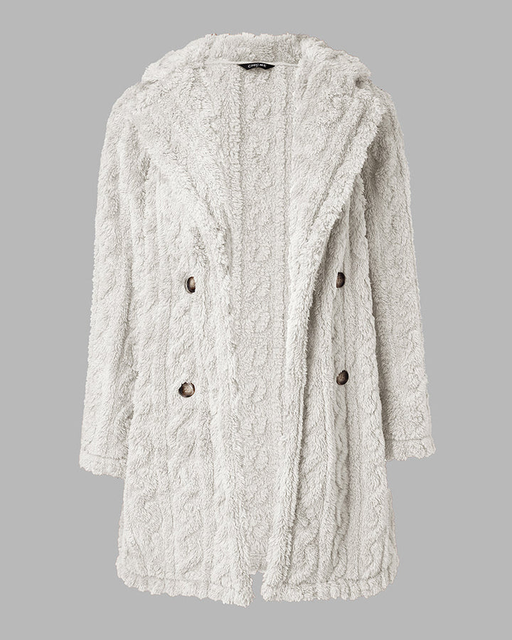 Cable Textured Teddy Coat