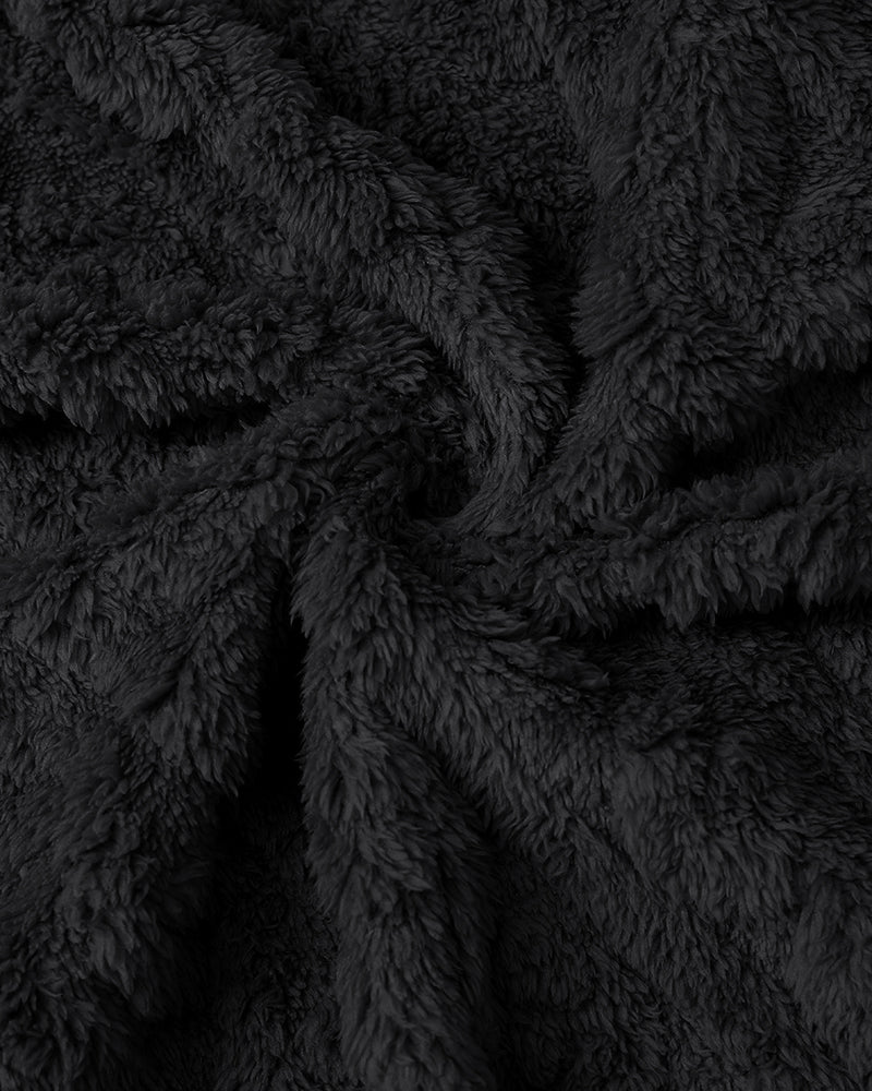 Cable-Textured Teddy Coat