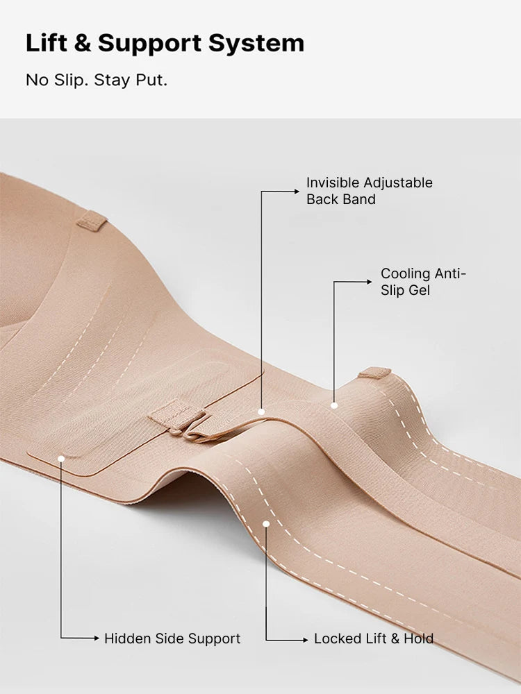 Strapless Front Closure Push-Up Bra