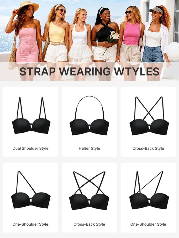Strapless Front Closure Push-Up Bra