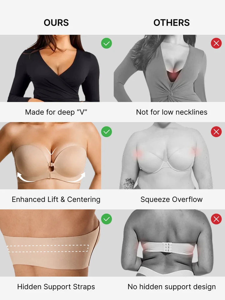 Strapless Front Closure Push-Up Bra