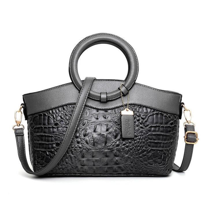 L'Adrienne Embossed Vintage Leather Bag