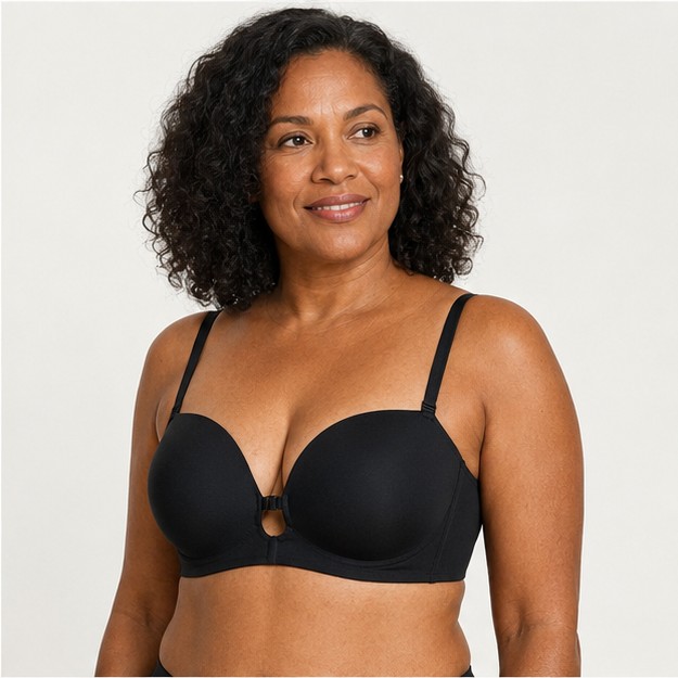 Soutien-gorge push-up sans bretelles à fermeture frontale