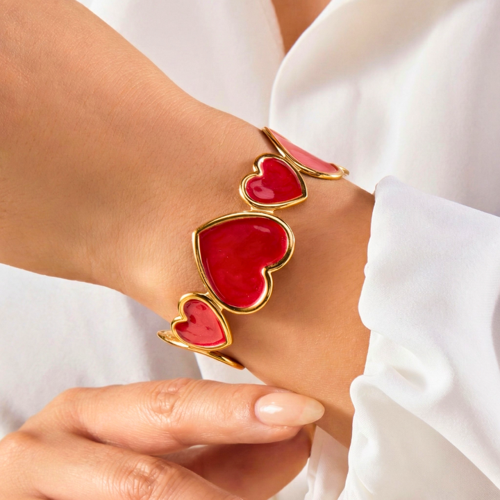 Elena Heart Cuff Bracelet