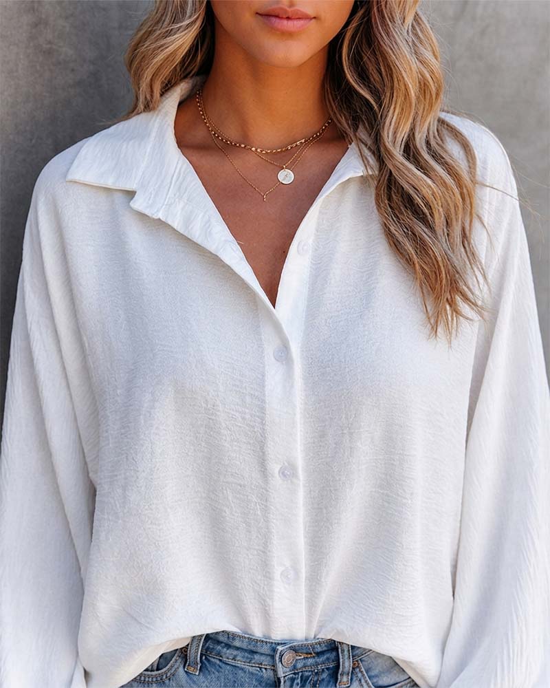 Relaxed Textured Button-Up Shirt