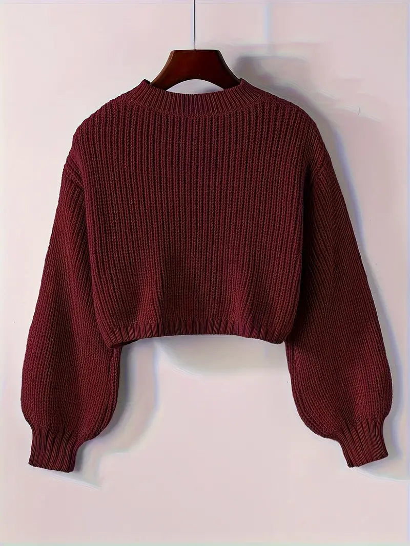Viona Cropped Knit Sweater