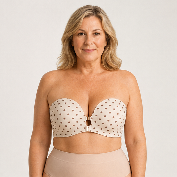 Soutien-gorge push-up sans bretelles à fermeture frontale