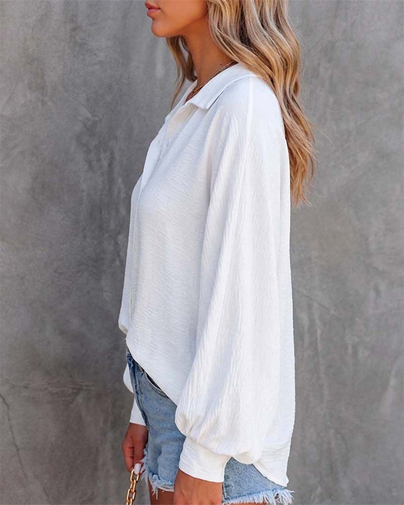 Relaxed Textured Button-Up Shirt