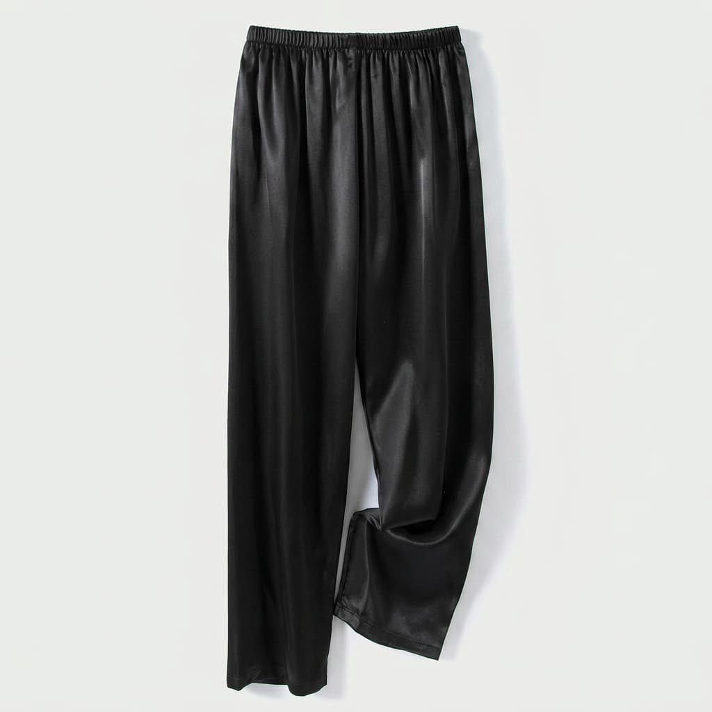 Vivienne | Lace-Trim Satin Pajama Set