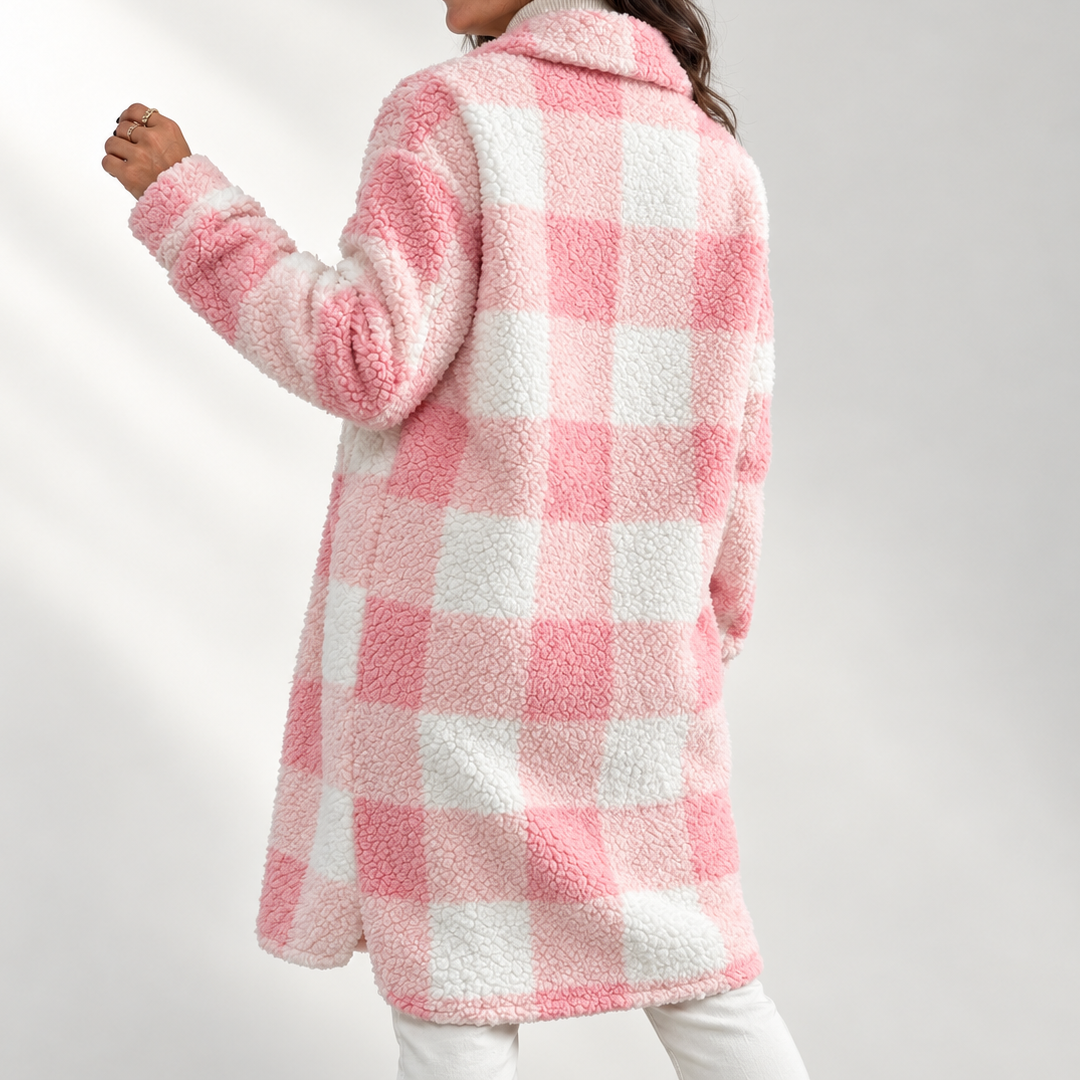 Veste teddy à carreaux Marla