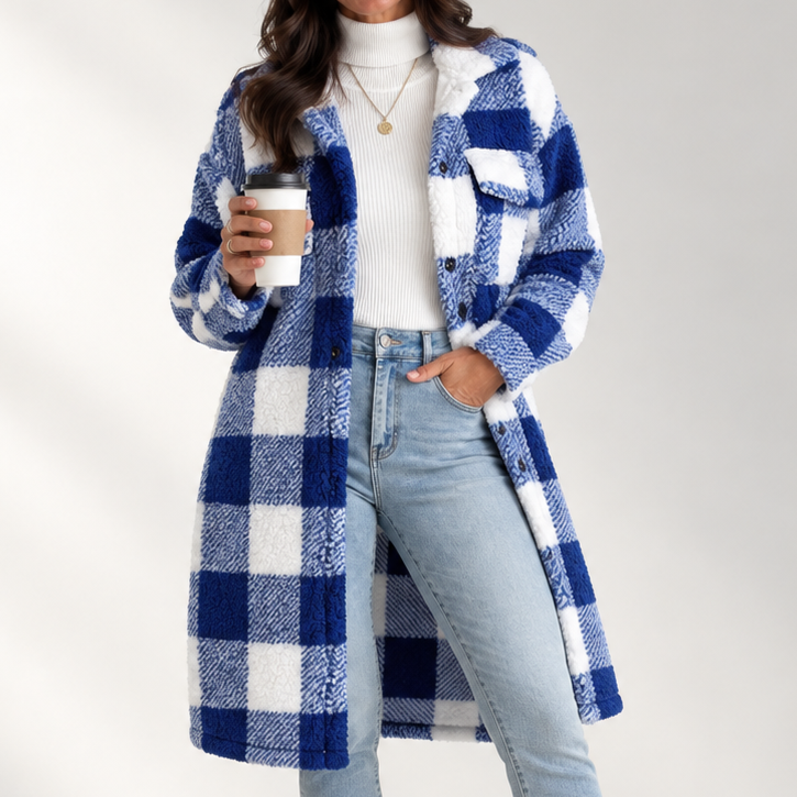 Veste teddy à carreaux Marla