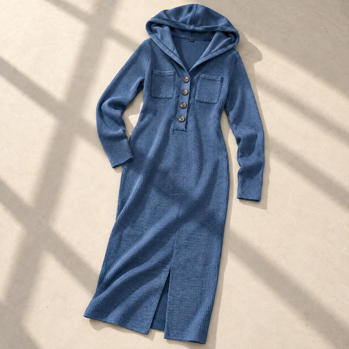 Hooded Knit Maxi Dress