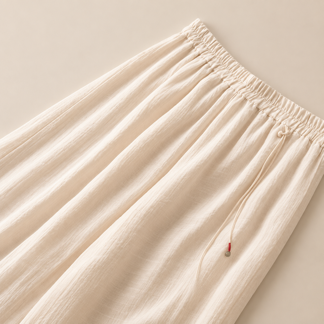 Camille Embroidered Cotton Linen Pants