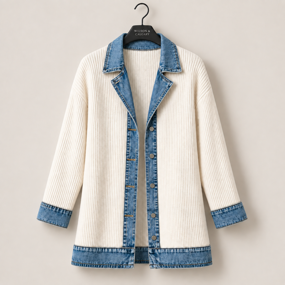 Liv™ | Denim-Trim Knit Jacket