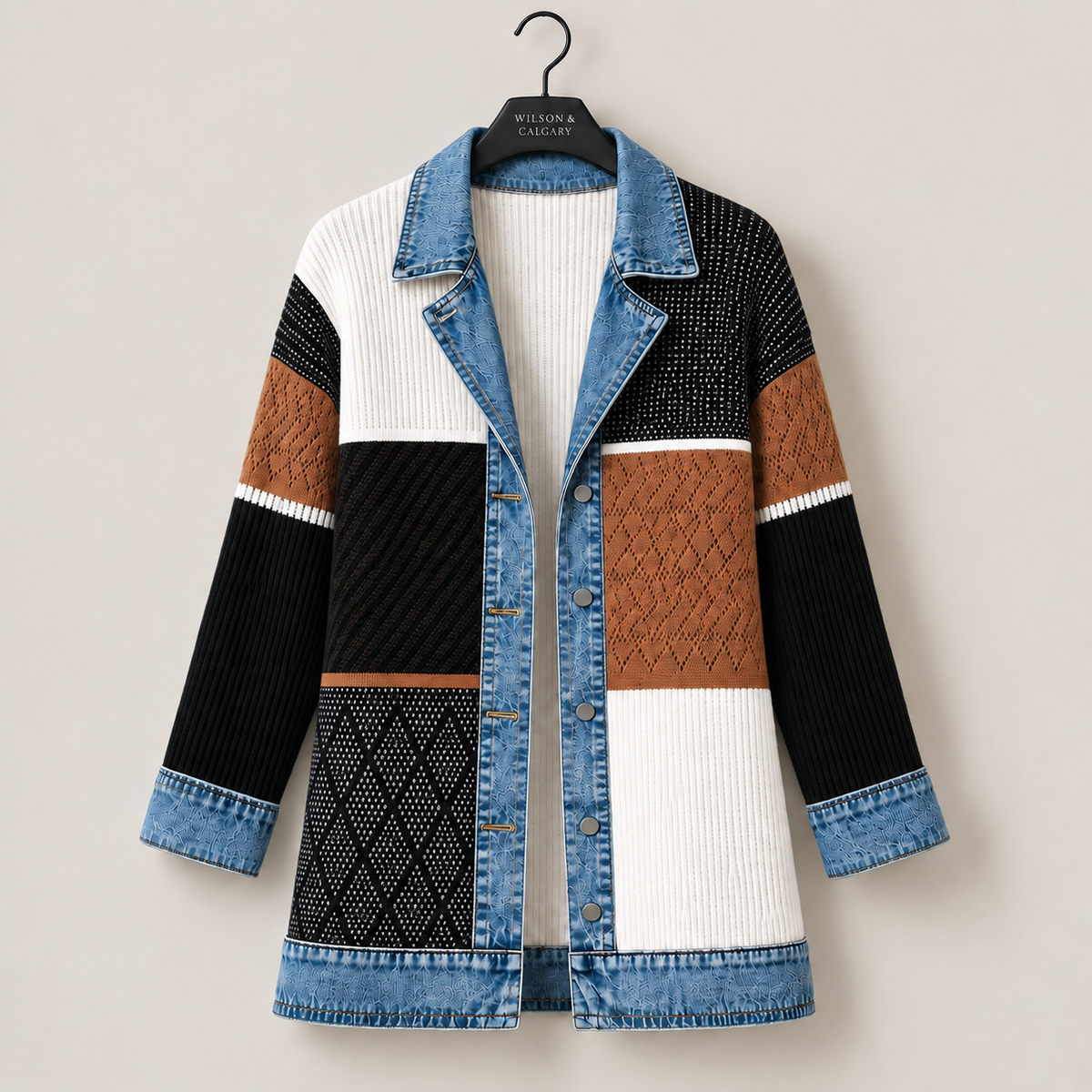 Liv™ | Denim-Trim Knit Jacket