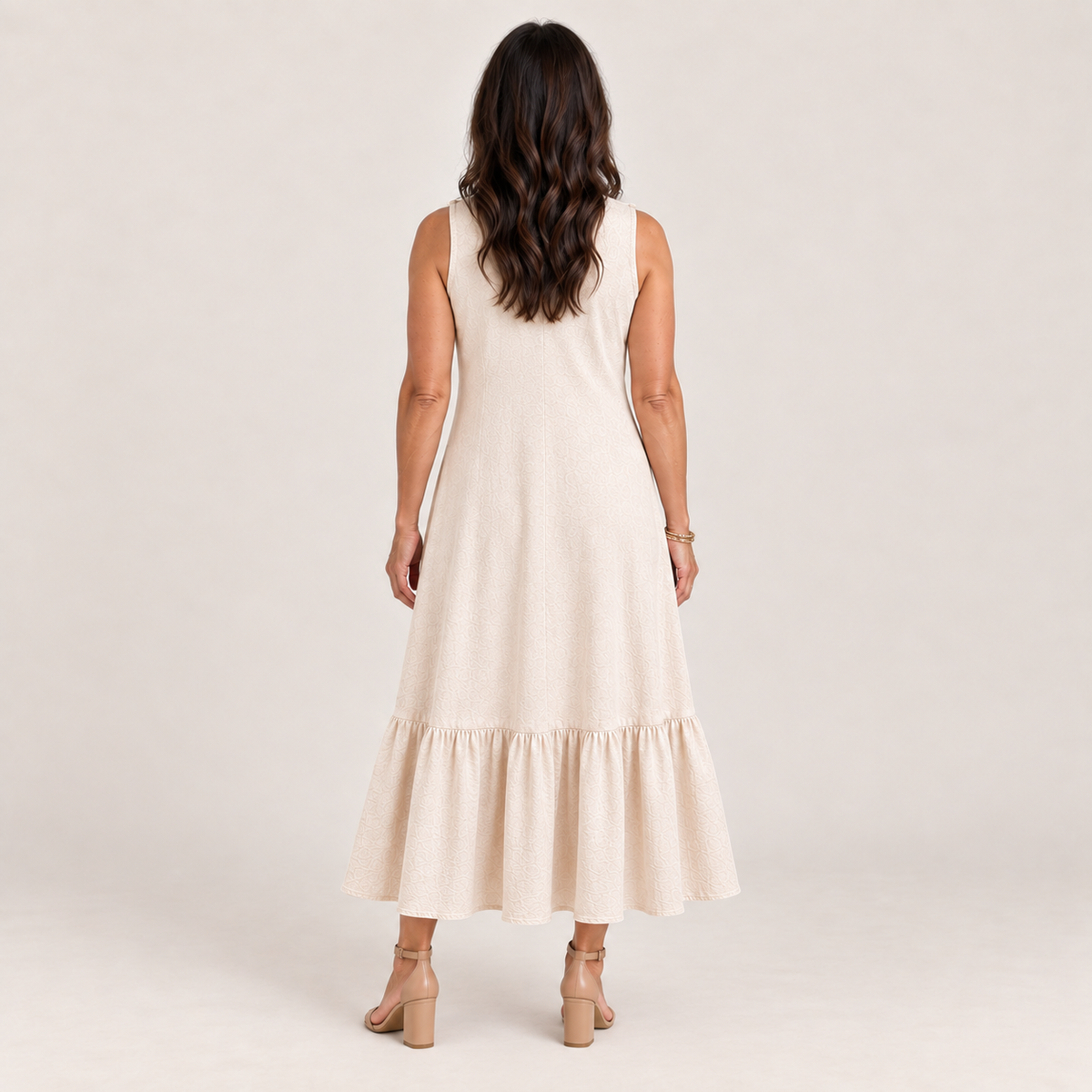 Ruffle V-Neck A-Line Maxi Dress