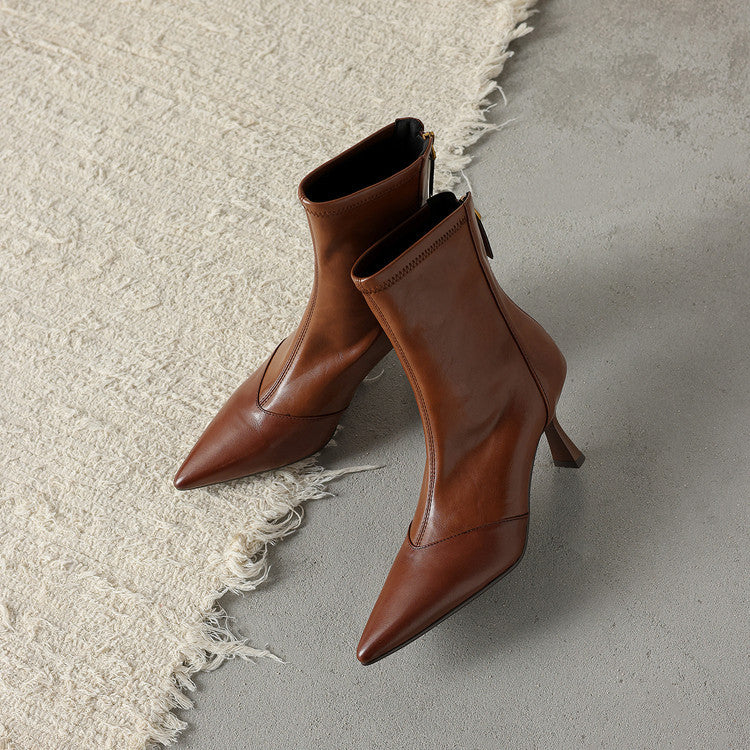 Ami Leather Heeled Ankle Boots