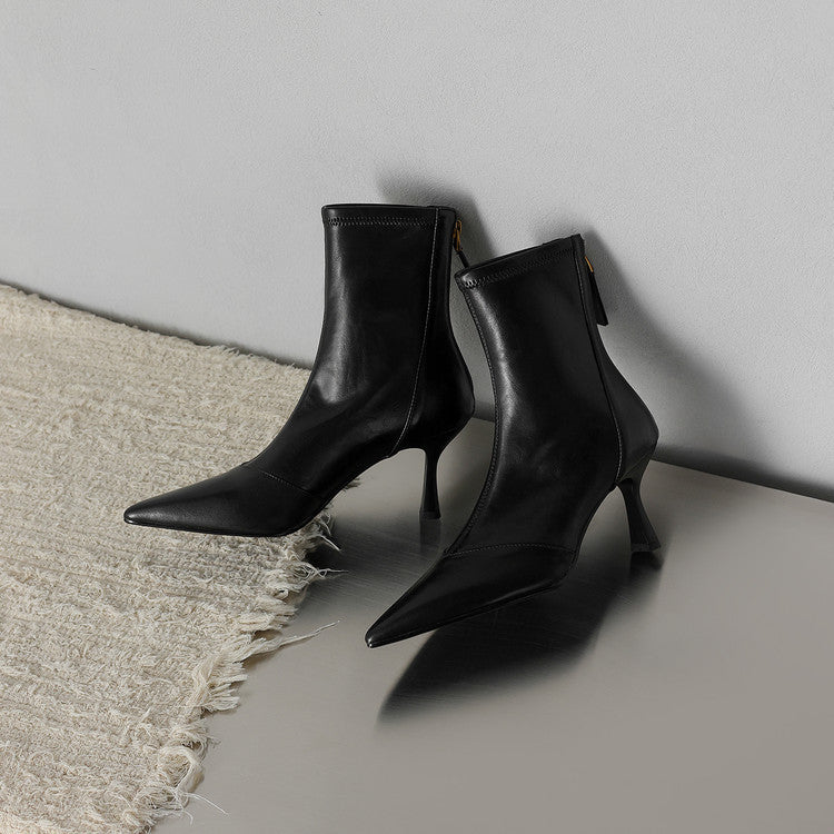 Ami Leather Heeled Ankle Boots