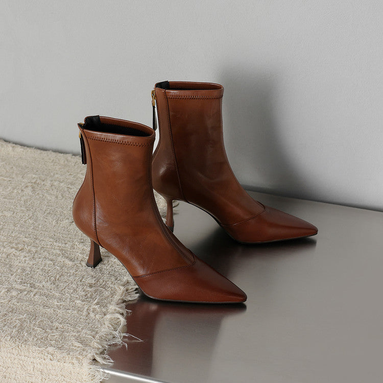 Ami Leather Heeled Ankle Boots