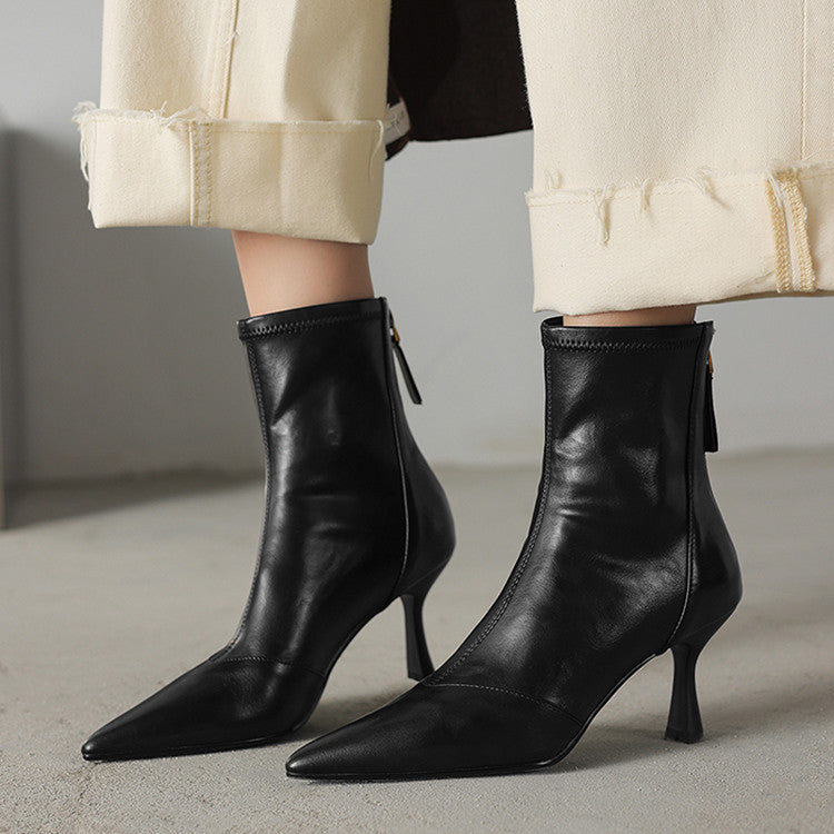 Ami Leather Heeled Ankle Boots
