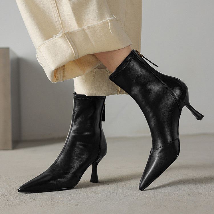 Ami Leather Heeled Ankle Boots