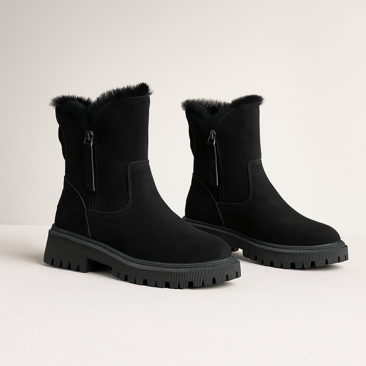 Geneva Winter Suede Fur Boots