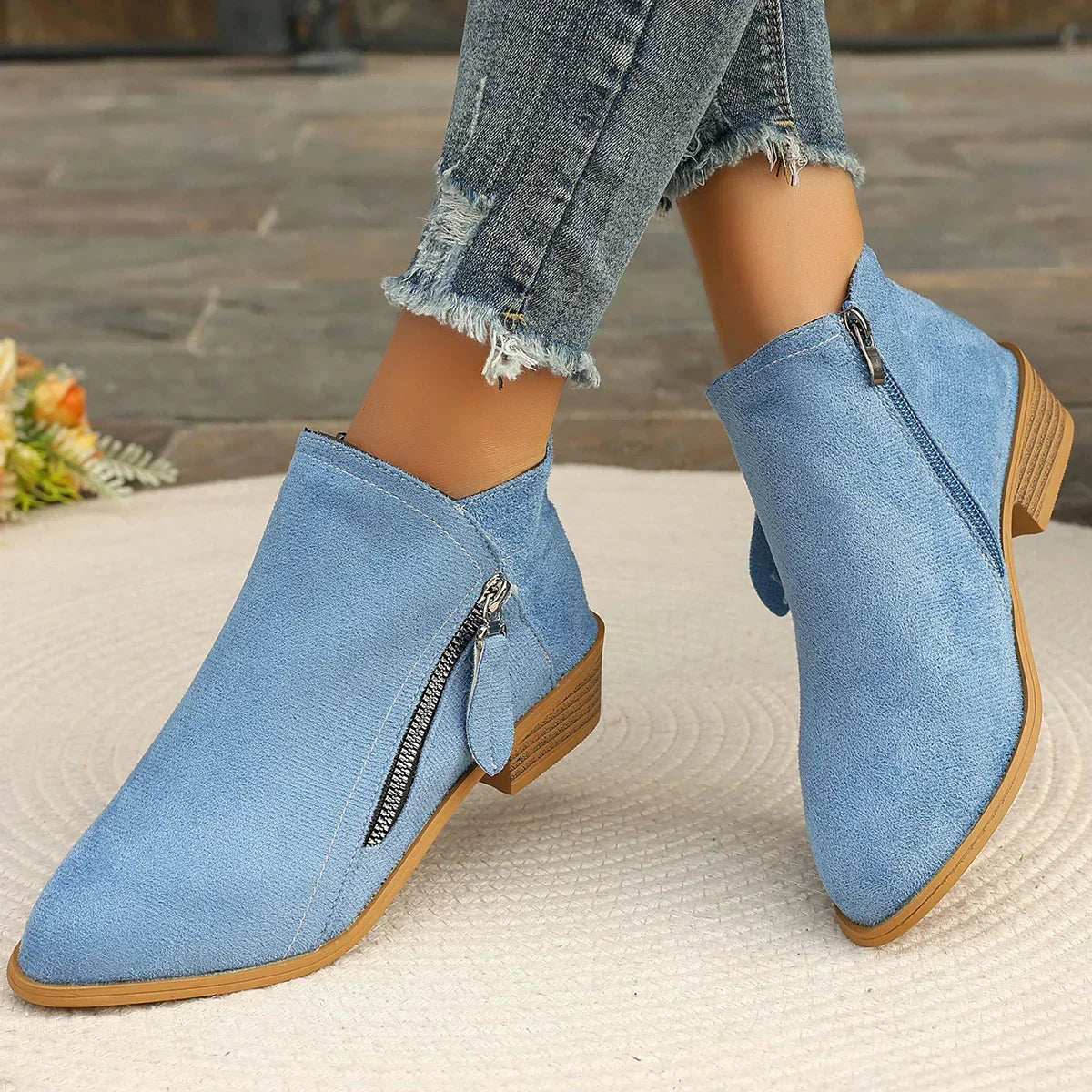 Lora Low Heel Ankle Boots