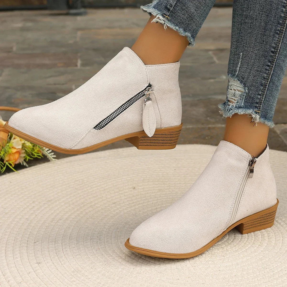 Lora Low Heel Ankle Boots