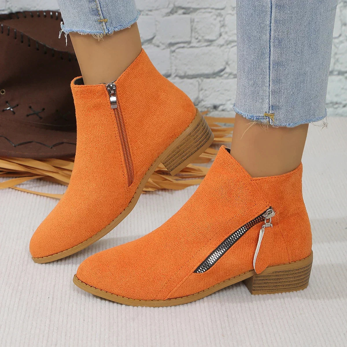 Lora Low Heel Ankle Boots