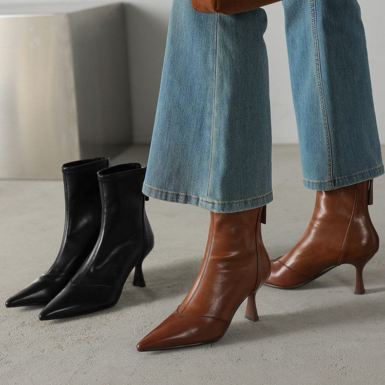 Ami Leather Heeled Ankle Boots