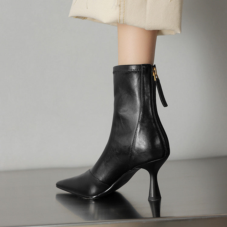 Ami Leather Heeled Ankle Boots