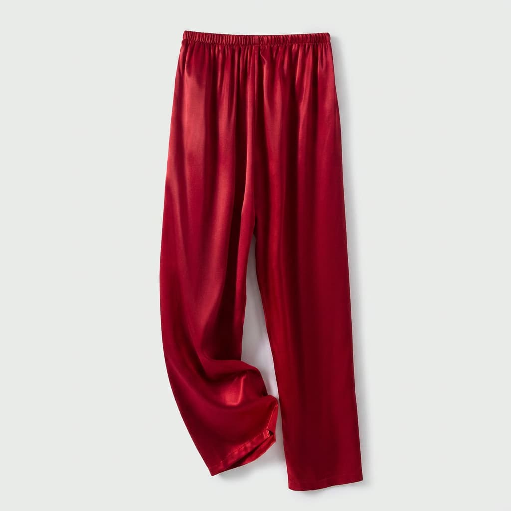 Vivienne | Lace-Trim Satin Pajama Set