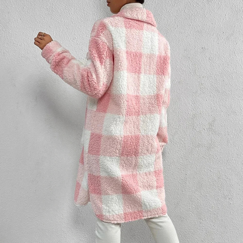 Marla Checkered Teddy Jacket