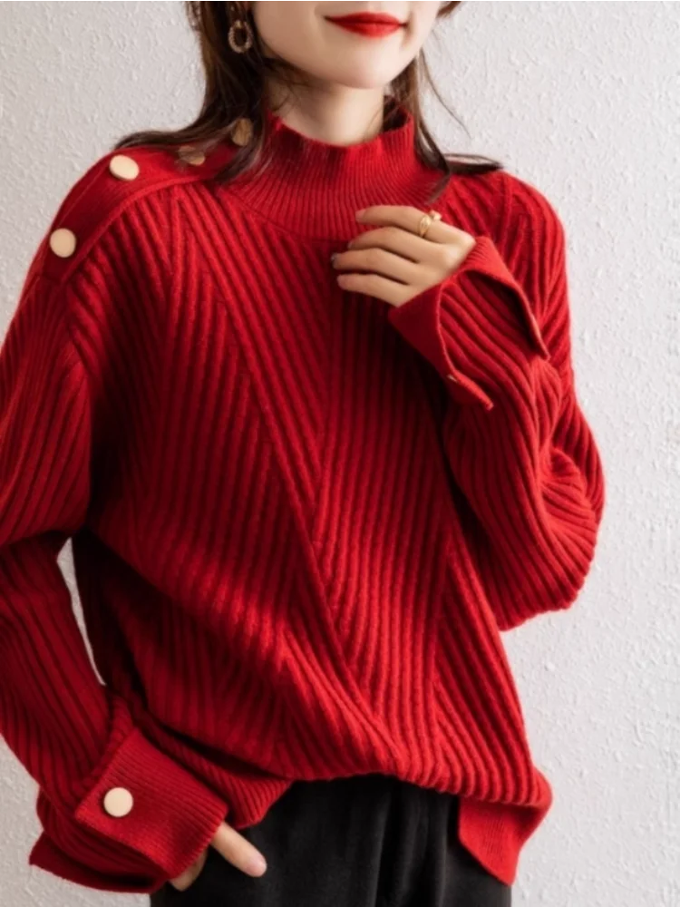 Elona High-Neck Ribbed Sweater