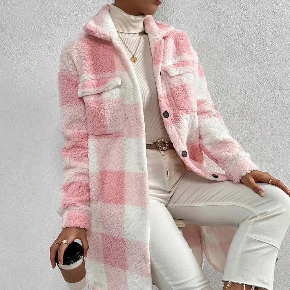 Marla Checkered Teddy Jacket