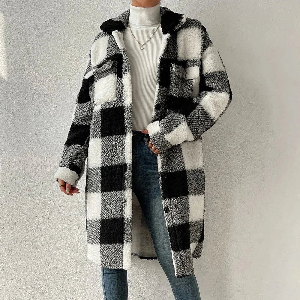 Marla Checkered Teddy Jacket