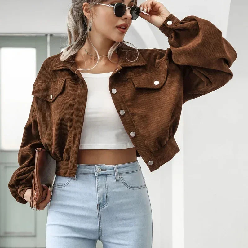 Sierra Cropped Corduroy Overshirt