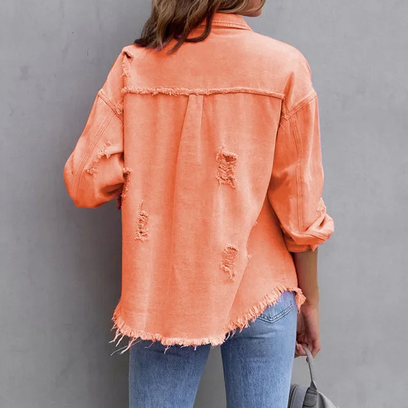 Rebel Distressed Denim Overshirt