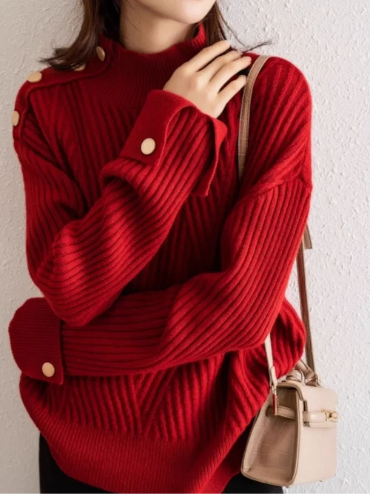 Elona High-Neck Ribbed Sweater