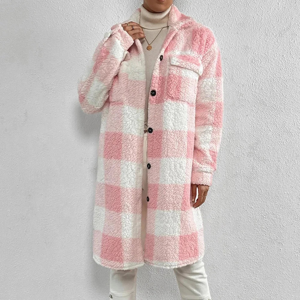 Marla Checkered Teddy Jacket