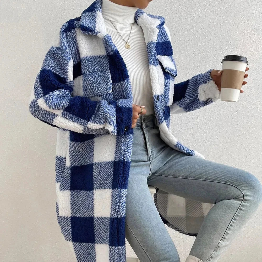 Marla Checkered Teddy Jacket