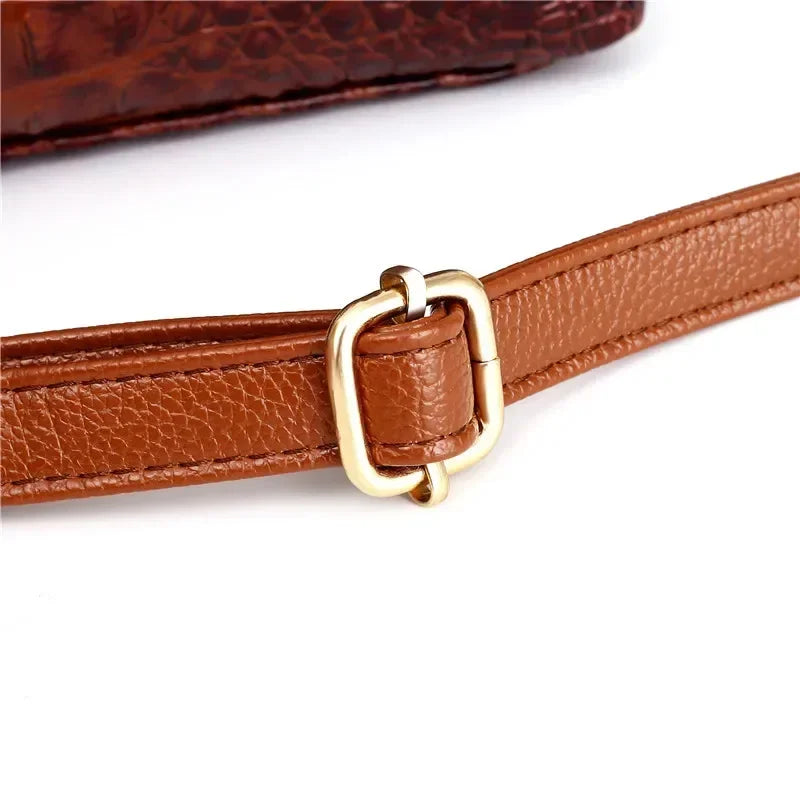 L'Adrienne Embossed Vintage Leather Bag