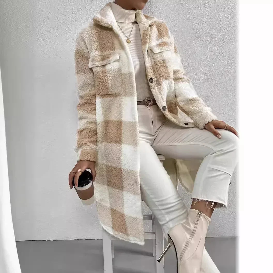 Marla Checkered Teddy Jacket