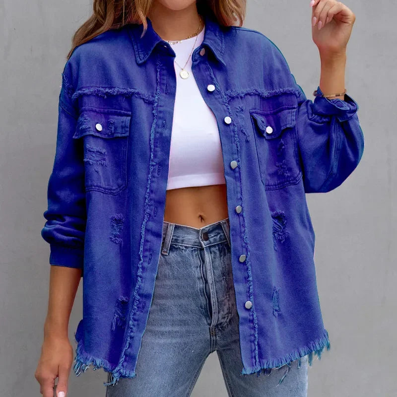 Rebel Distressed Denim Overshirt